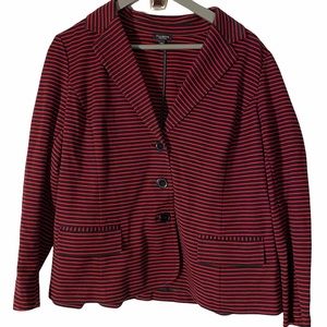 Talbots Red and Black Striped Blazer